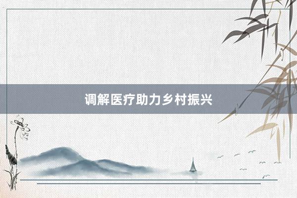 调解医疗助力乡村振兴